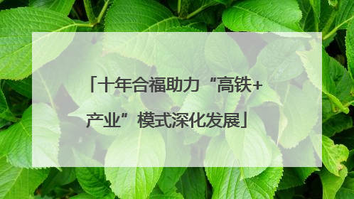 十年合福助力“高铁+产业”模式深化发展