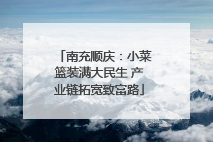 南充顺庆：小菜篮装满大民生 产业链拓宽致富路