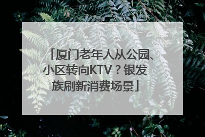 厦门老年人从公园、小区转向KTV？银发族刷新消费场景