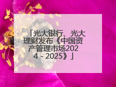 光大银行、光大理财发布《中国资产管理市场2024－2025》