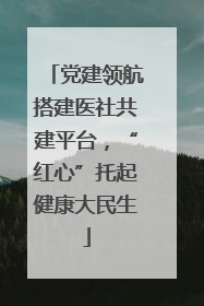 党建领航搭建医社共建平台，“红心”托起健康大民生