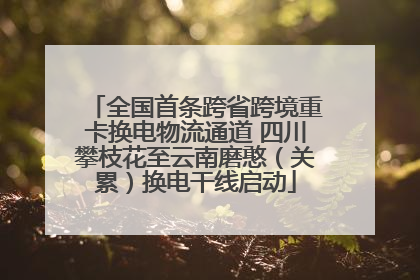 全国首条跨省跨境重卡换电物流通道 四川攀枝花至云南磨憨（关累）换电干线启动