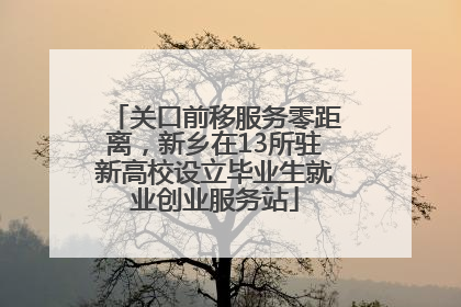 关口前移服务零距离，新乡在13所驻新高校设立毕业生就业创业服务站