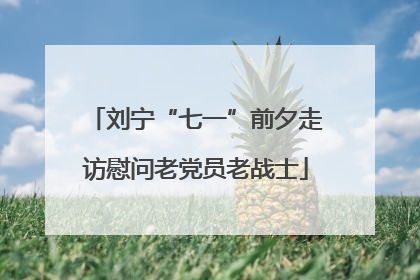 刘宁“七一”前夕走访慰问老党员老战士