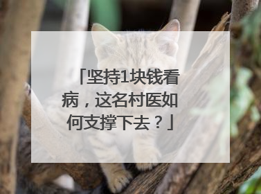 坚持1块钱看病，这名村医如何支撑下去？