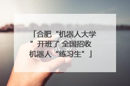 合肥“机器人大学”开班了 全国招收机器人“练习生”