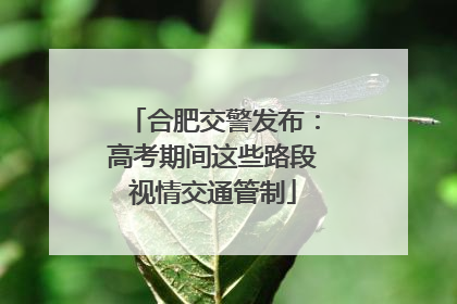 合肥交警发布：高考期间这些路段视情交通管制