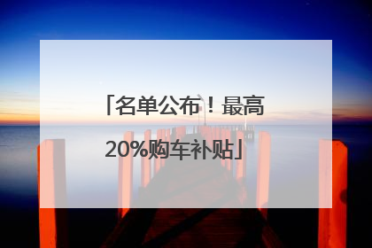 名单公布！最高20%购车补贴