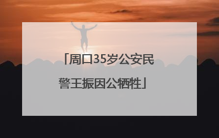 周口35岁公安民警王振因公牺牲