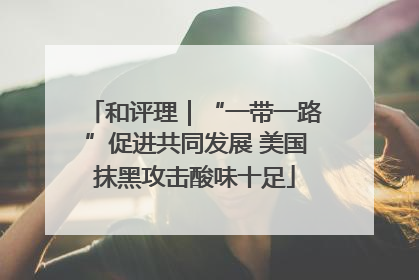 和评理｜“一带一路”促进共同发展 美国抹黑攻击酸味十足