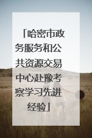 哈密市政务服务和公共资源交易中心赴豫考察学习先进经验