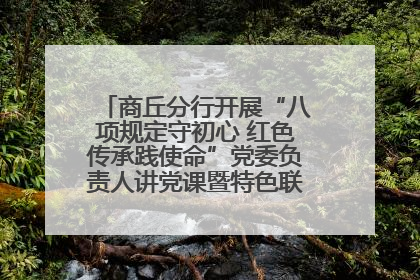 商丘分行开展“八项规定守初心 红色传承践使命”党委负责人讲党课暨特色联合党建活动