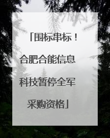 围标串标！合肥合能信息科技暂停全军采购资格