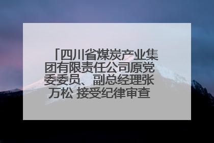 四川省煤炭产业集团有限责任公司原党委委员、副总经理张万松 接受纪律审查和监察调查