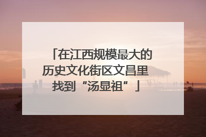 在江西规模最大的历史文化街区文昌里找到“汤显祖”