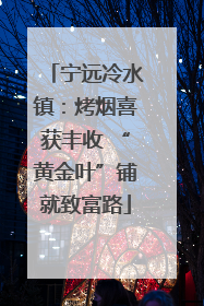 宁远冷水镇：烤烟喜获丰收 “黄金叶”铺就致富路
