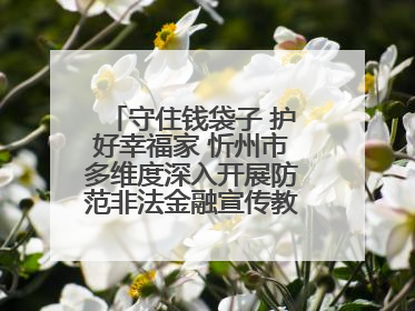 守住钱袋子 护好幸福家 忻州市多维度深入开展防范非法金融宣传教育系列活动