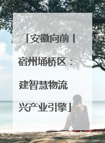 安徽向前丨宿州埇桥区：建智慧物流 兴产业引擎