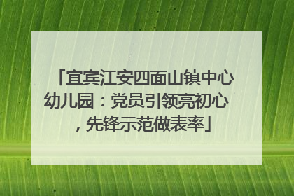 宜宾江安四面山镇中心幼儿园：党员引领亮初心，先锋示范做表率
