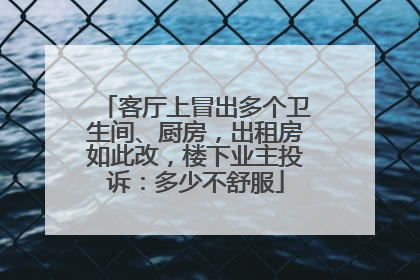 客厅上冒出多个卫生间、厨房，出租房如此改，楼下业主投诉：多少不舒服