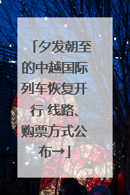 夕发朝至的中越国际列车恢复开行 线路、购票方式公布→