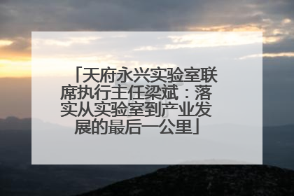 天府永兴实验室联席执行主任梁斌：落实从实验室到产业发展的最后一公里