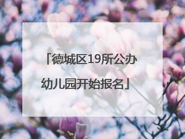 德城区19所公办幼儿园开始报名
