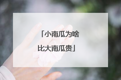 小南瓜为啥比大南瓜贵