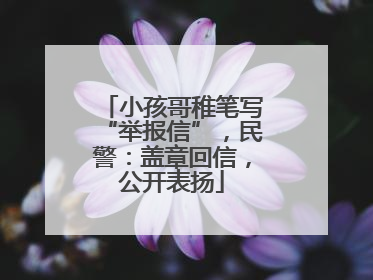 小孩哥稚笔写“举报信”，民警：盖章回信，公开表扬