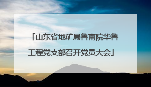 山东省地矿局鲁南院华鲁工程党支部召开党员大会