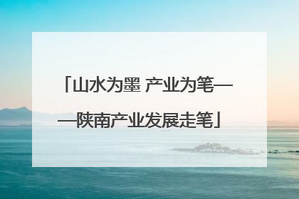 山水为墨 产业为笔——陕南产业发展走笔