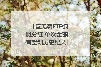 巨无霸ETF慷慨分红 单次金额有望创历史纪录