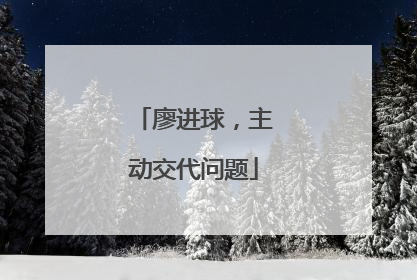 廖进球，主动交代问题