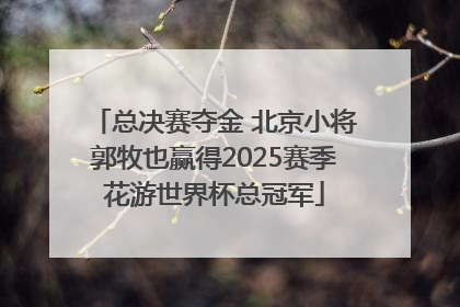 总决赛夺金 北京小将郭牧也赢得2025赛季花游世界杯总冠军