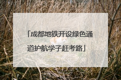 成都地铁开设绿色通道护航学子赶考路