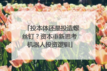 投本体还是投造螺丝钉？资本重新思考机器人投资逻辑