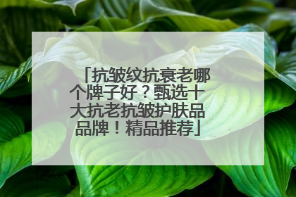 抗皱纹抗衰老哪个牌子好？甄选十大抗老抗皱护肤品品牌！精品推荐