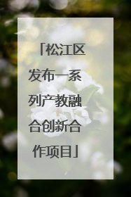松江区发布一系列产教融合创新合作项目