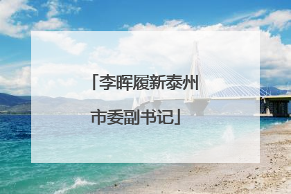 李晖履新泰州市委副书记