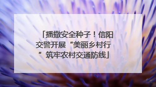 播撒安全种子！信阳交警开展“美丽乡村行”筑牢农村交通防线