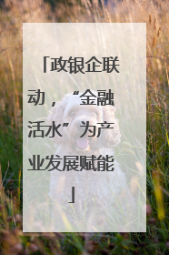 政银企联动，“金融活水”为产业发展赋能
