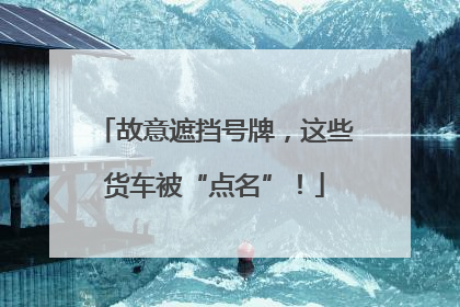 故意遮挡号牌，这些货车被“点名”！