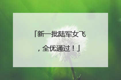 新一批陆军女飞，全优通过！