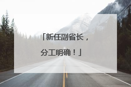新任副省长，分工明确！