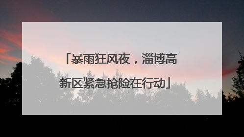 暴雨狂风夜，淄博高新区紧急抢险在行动