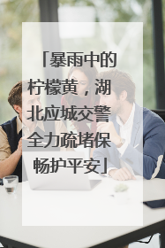 暴雨中的柠檬黄，湖北应城交警全力疏堵保畅护平安