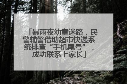 暴雨夜幼童迷路，民警辅警借助超市快递系统排查“手机尾号”，成功联系上家长