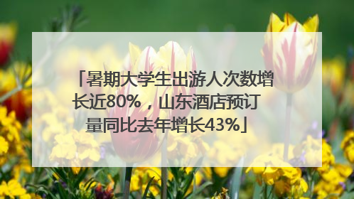 暑期大学生出游人次数增长近80%，山东酒店预订量同比去年增长43%