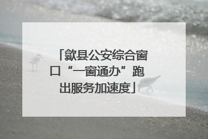歙县公安综合窗口“一窗通办”跑出服务加速度