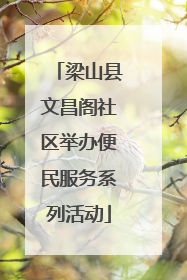 梁山县文昌阁社区举办便民服务系列活动